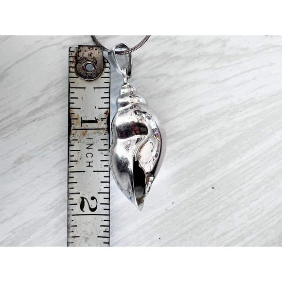 Sterling Silver 925 Shell Earrings And Necklace On Chain - Picture 5 of 8